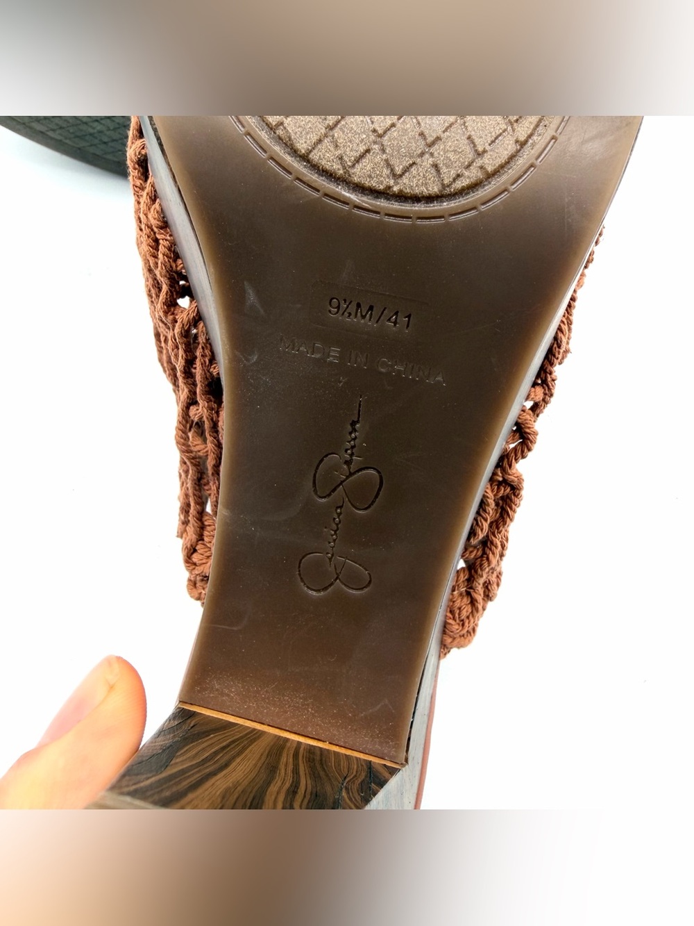 Jessica Simpson Sandal Womens 9.5 M Shelbie Platform Heels Brown Woven Casual - Picture 9 of 11